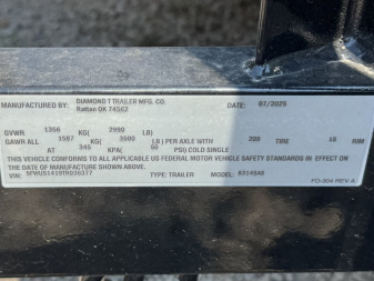 New 2026 Diamond T 7-14 Ramp Gate Utility 3K GVWR