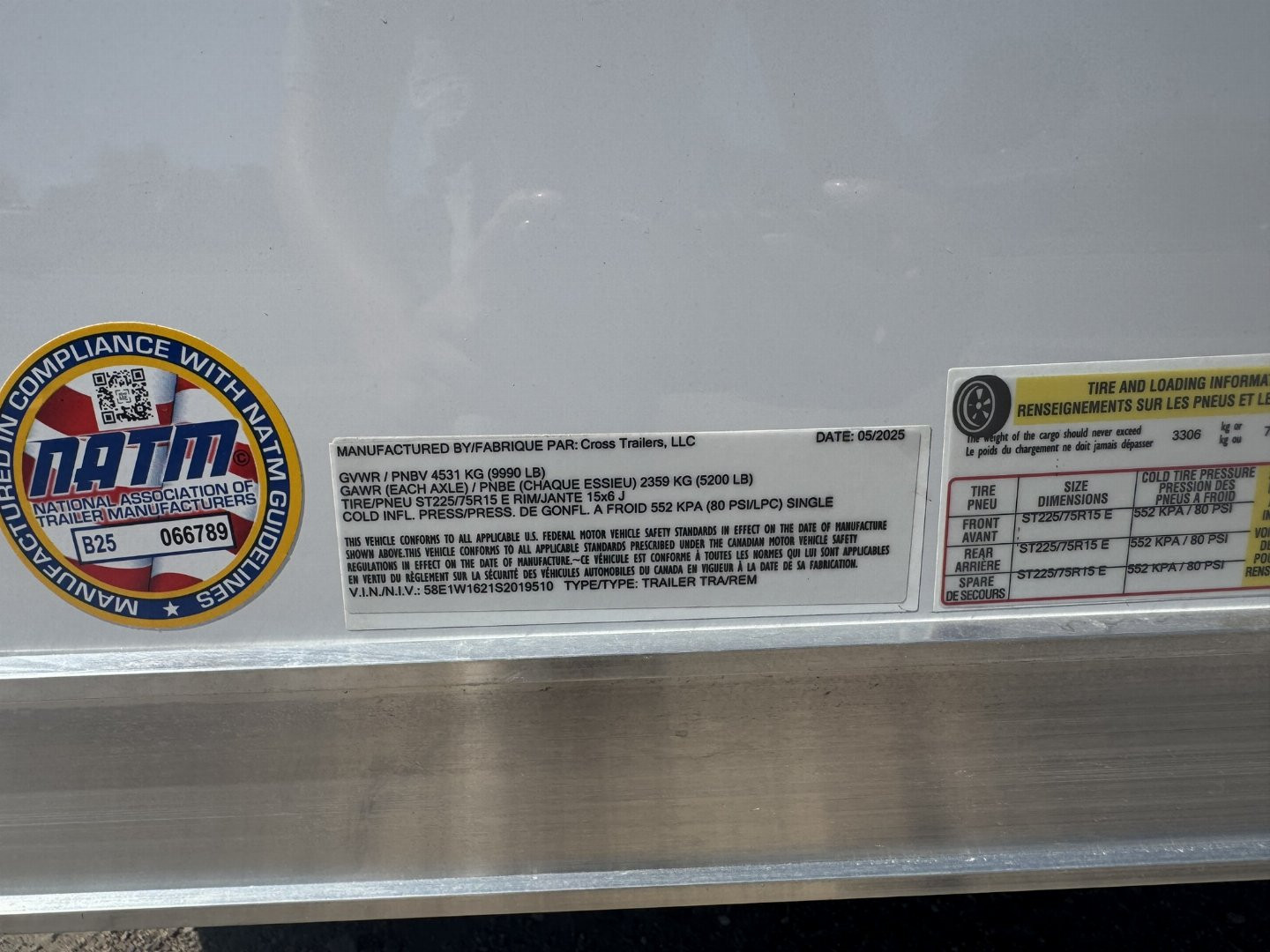 New 2025 Cross Trailers 7-16-1.5V Enclosed 10K ACP Panels