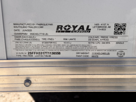 New 2026 Royal Cargo Trailers 7-16-1.5V Enclosed