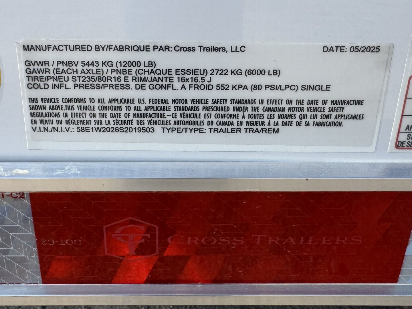 New 2025 Cross Trailers 8.5-20-1V Enclosed