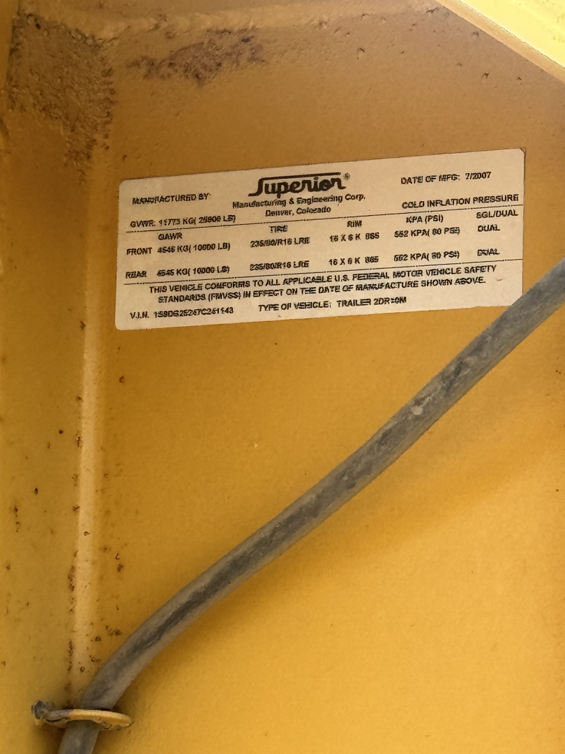 Used 2007 Superior Trailers 8-24GOOSENECK FLTBD