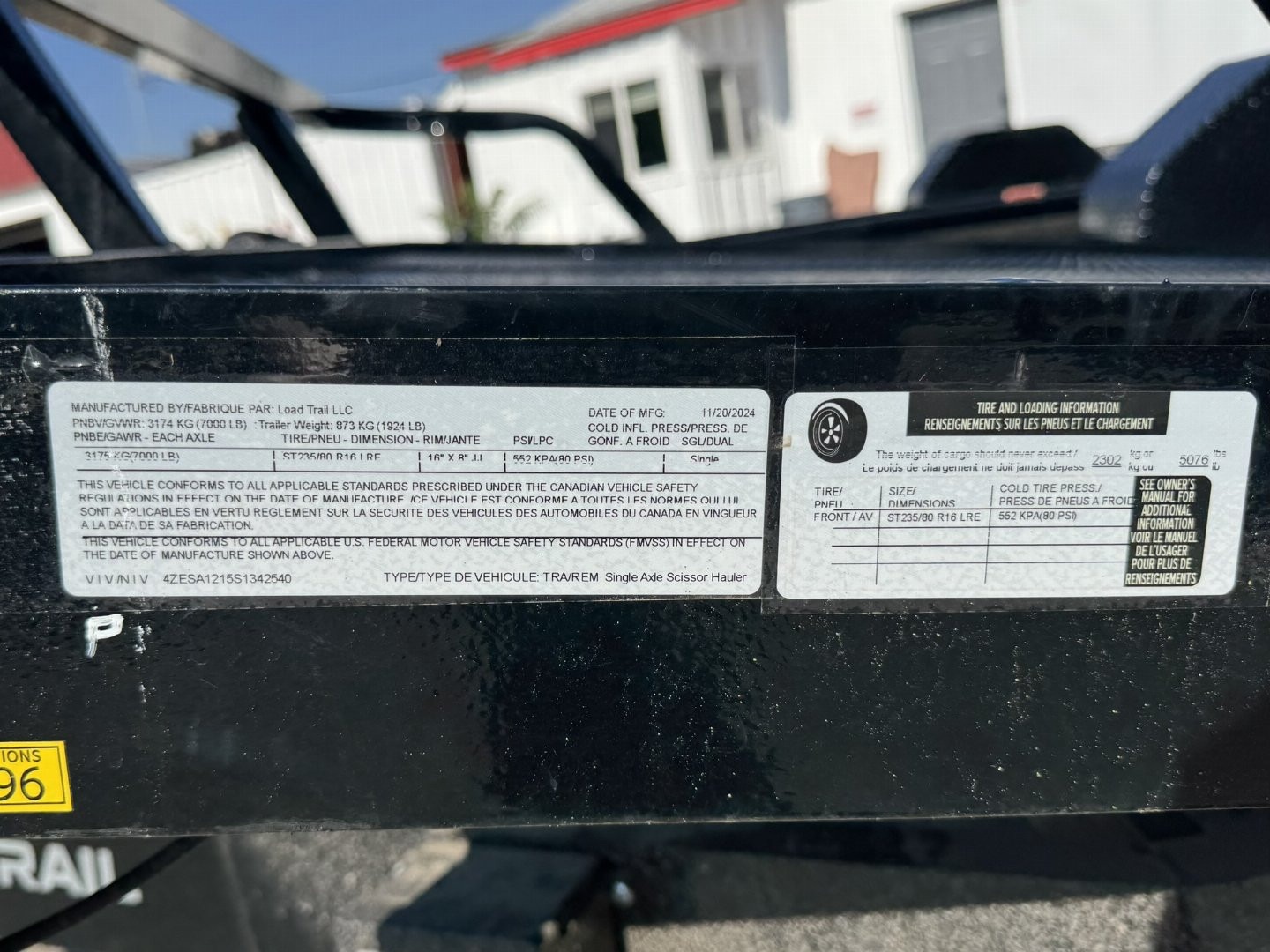 Used 2025 Load Trail 6.5-12TiltSA