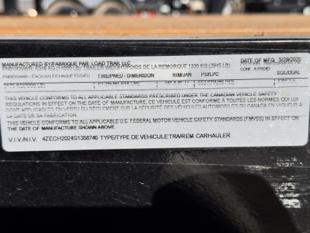 New 2025 Load Trail 7-HD20 Equipment Hauler 14K GVWR