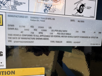 New 2025 Diamond T 8.5-40 Tandem Dual Gooseneck W/ 12K Axles