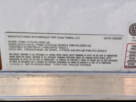 New 2025 Cross Trailers 7-14-1.5V Enclosed