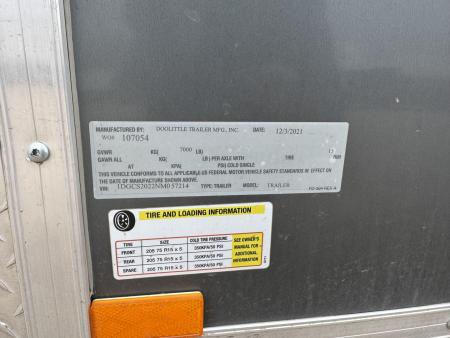 Used 2022 Doolittle Trailers 8-20Enclosed