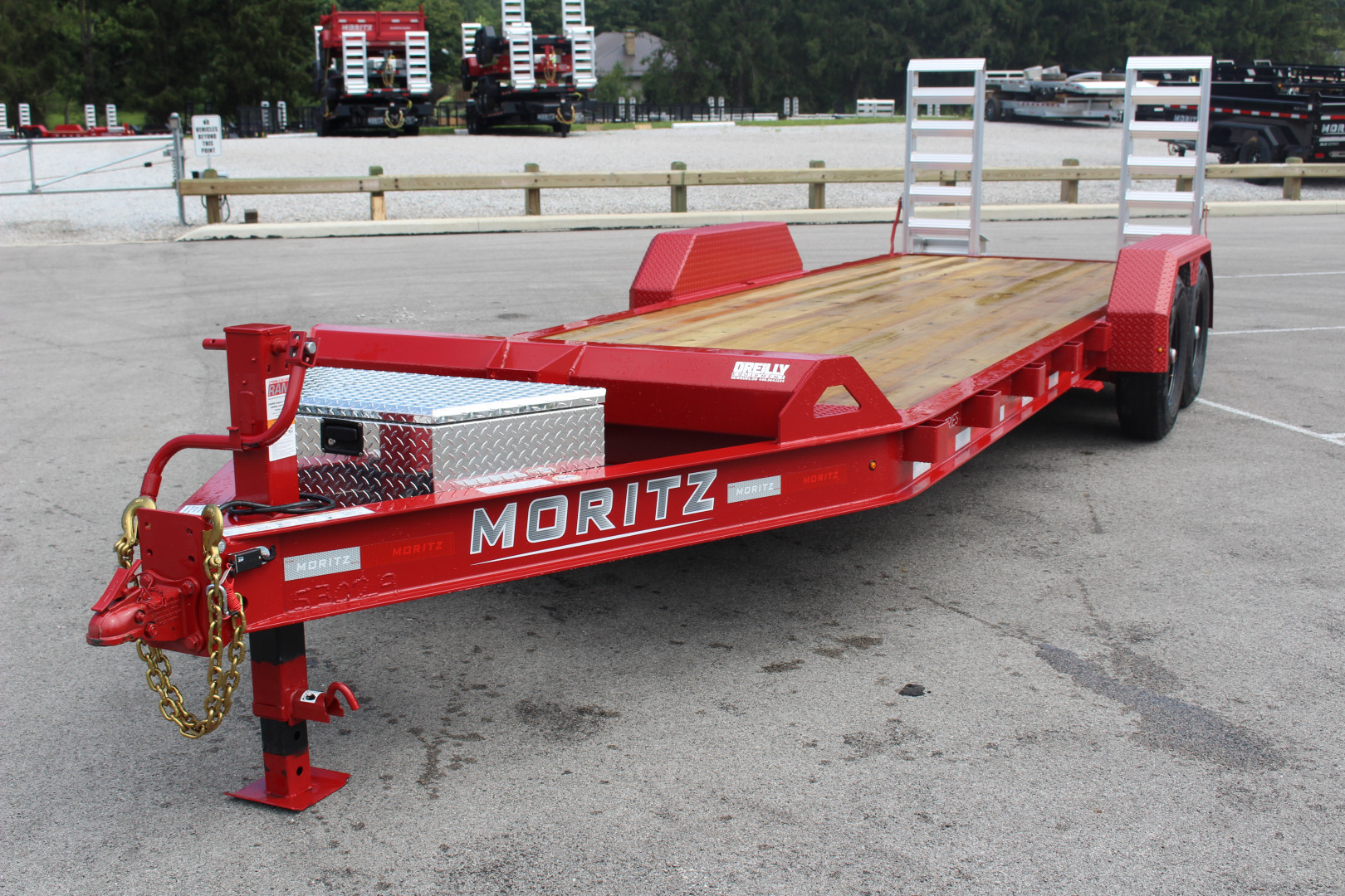 New 2025 Moritz ELBH 7' x 22' Low Pro - Aluminum Ramps - Equipment Trailer - 14000# GVW