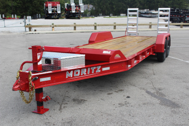 New 2025 Moritz ELBH 7' x 22' Low Pro - Aluminum Ramps - Equipment Trailer - 14000# GVW