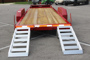 New 2025 Moritz ELBH 7' x 22' Low Pro - Aluminum Ramps - Equipment Trailer - 14000# GVW