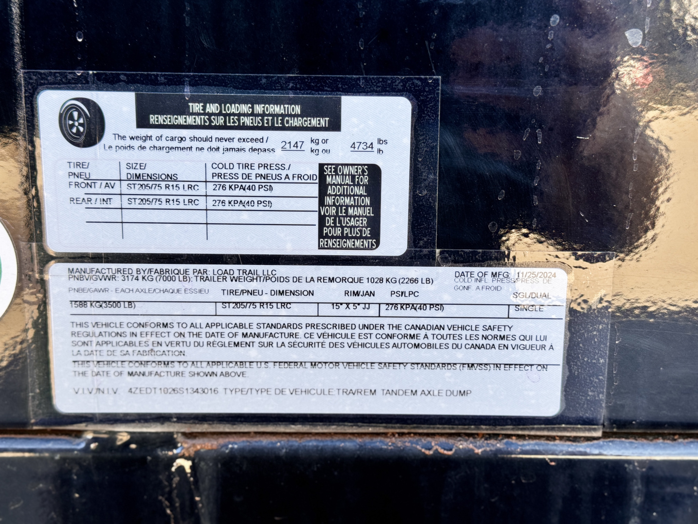 New 2025 Load Trail 5-10 Dump Single Ram Style 3.5K Axles W/2'Extensions