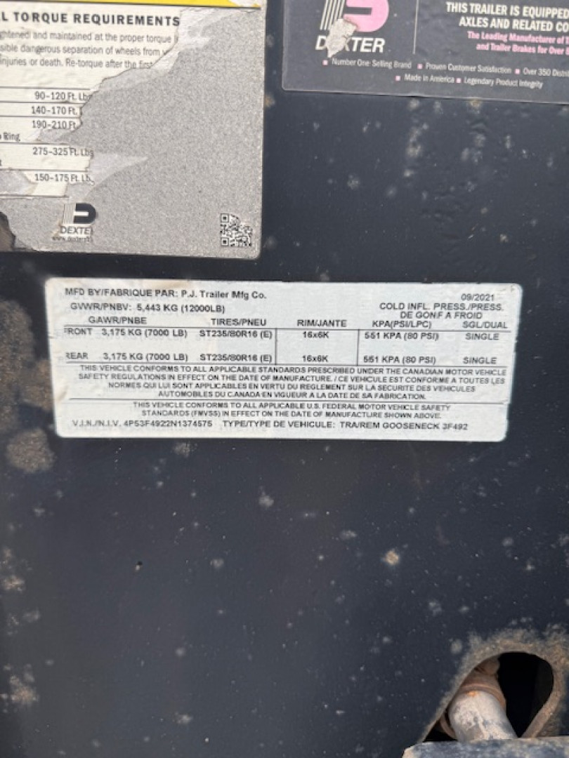 Used 2021 PJ Trailers Used 40' 12k GN Equipment Trailer