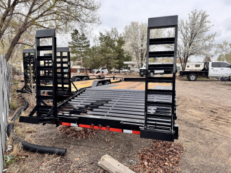 New 2025 Load Trail 8.5-20 Deckover Equipment Hauler W/ Stand Up Ramps and Dove Tail 14K GVWR