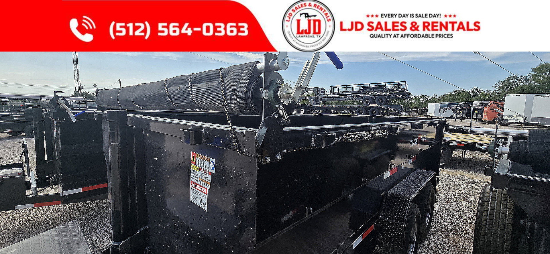 New 2025 Texas Pride - 7' x 14' x 3' Dump Trailer - Tarp - Ramps