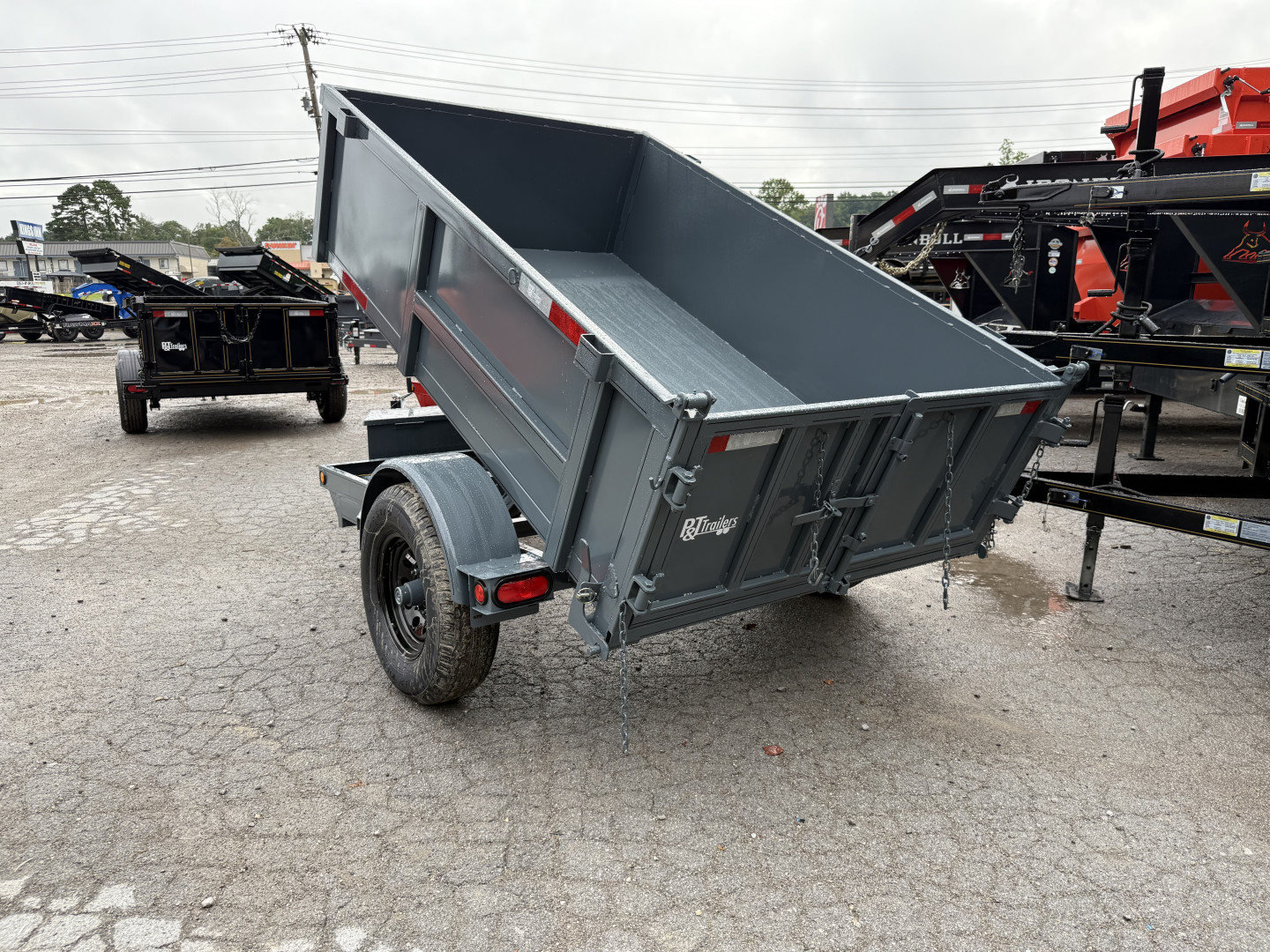 New 2025 P & T Trailers 5X8 DUMP 3 WAY GATE Dump Trailer
