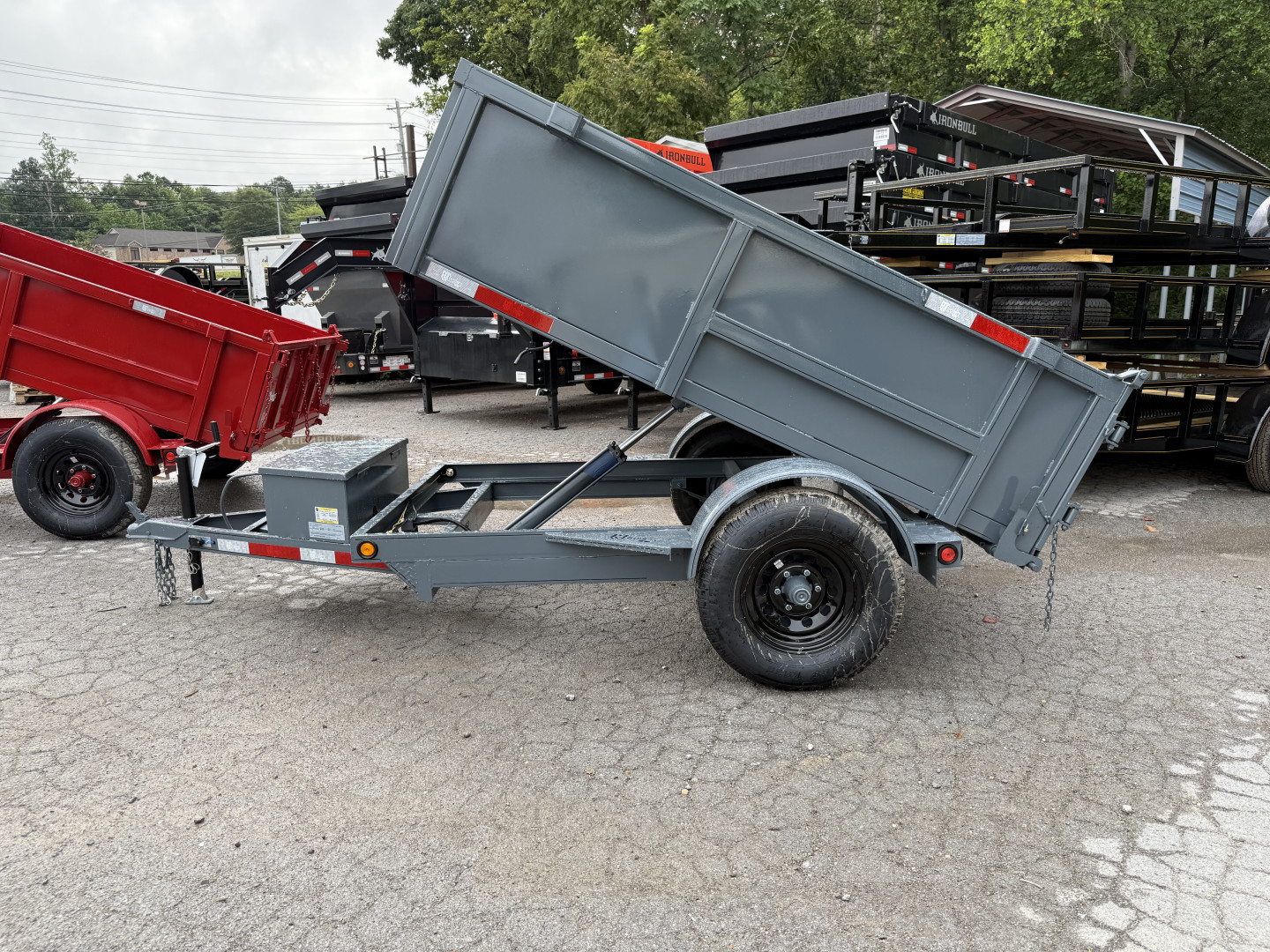 New 2025 P & T Trailers 5X8 DUMP 3 WAY GATE Dump Trailer