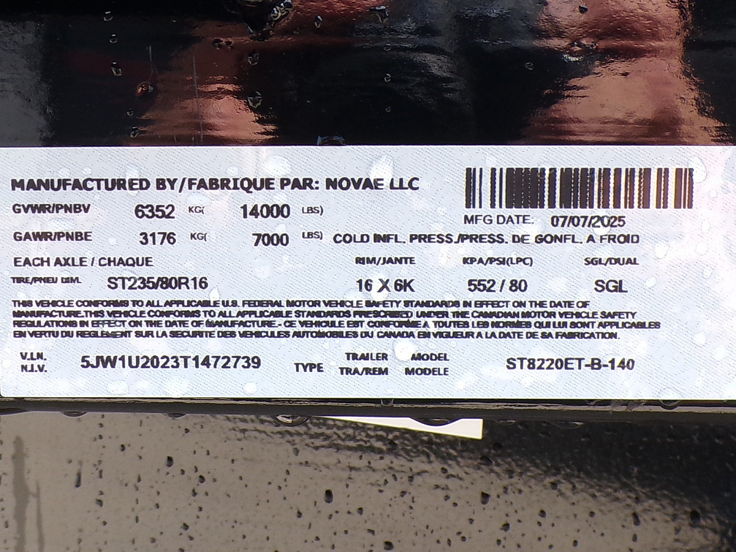 New 2026 Sure-Trac 7 x 20 BT ET 14K Equipment Trailer - 739