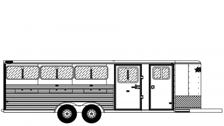 New 2026 Frontier 8 x 20 Stock Low 8 Pen/ Stock Combo Trailer