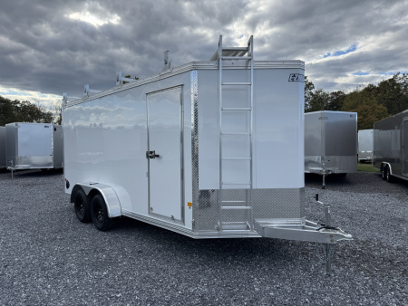 New 2026 E-Z Hauler 7X16 Aluminum Construction Trailer With Integrated Wall System Cargo / Enclosed Trailer TRANSLUCENT ROOF