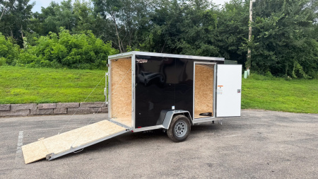 New 2025 Lightning 5X10 Enclosed Trailer - Ramp Door!