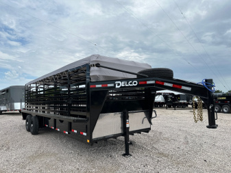 New 2026 Delco Bar Top 6'8 x 24' Stock Trailer