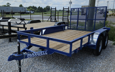 New 2025 Maxwell 12' HD Tandem Railed Utility Trailer
