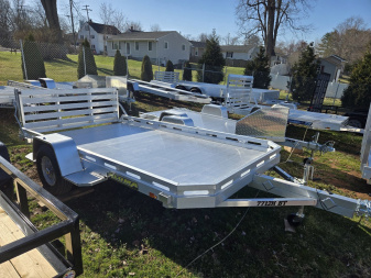 New 6.5' x 12' ALUMA 7712H Aluminum Utility Trailer, 3k ***w/Bi-Fold Rear Gate & Tongue Handle