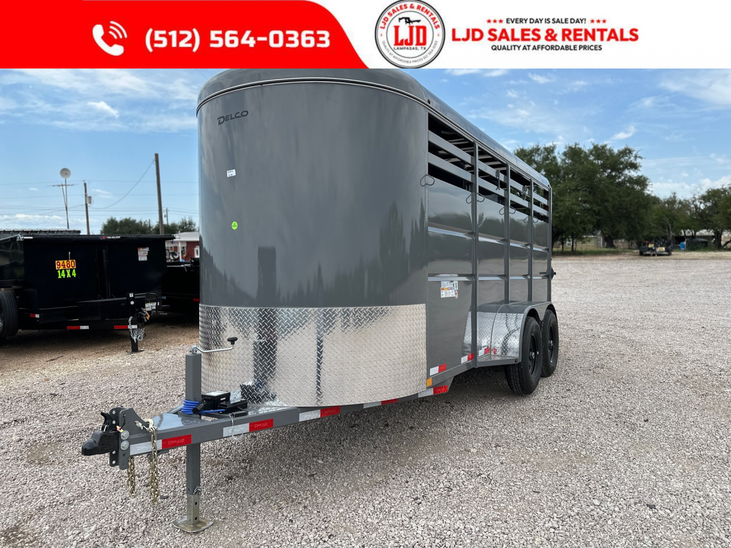New 2026 Delco - 6'x16'x7' - 3 Horse Slant Trailer