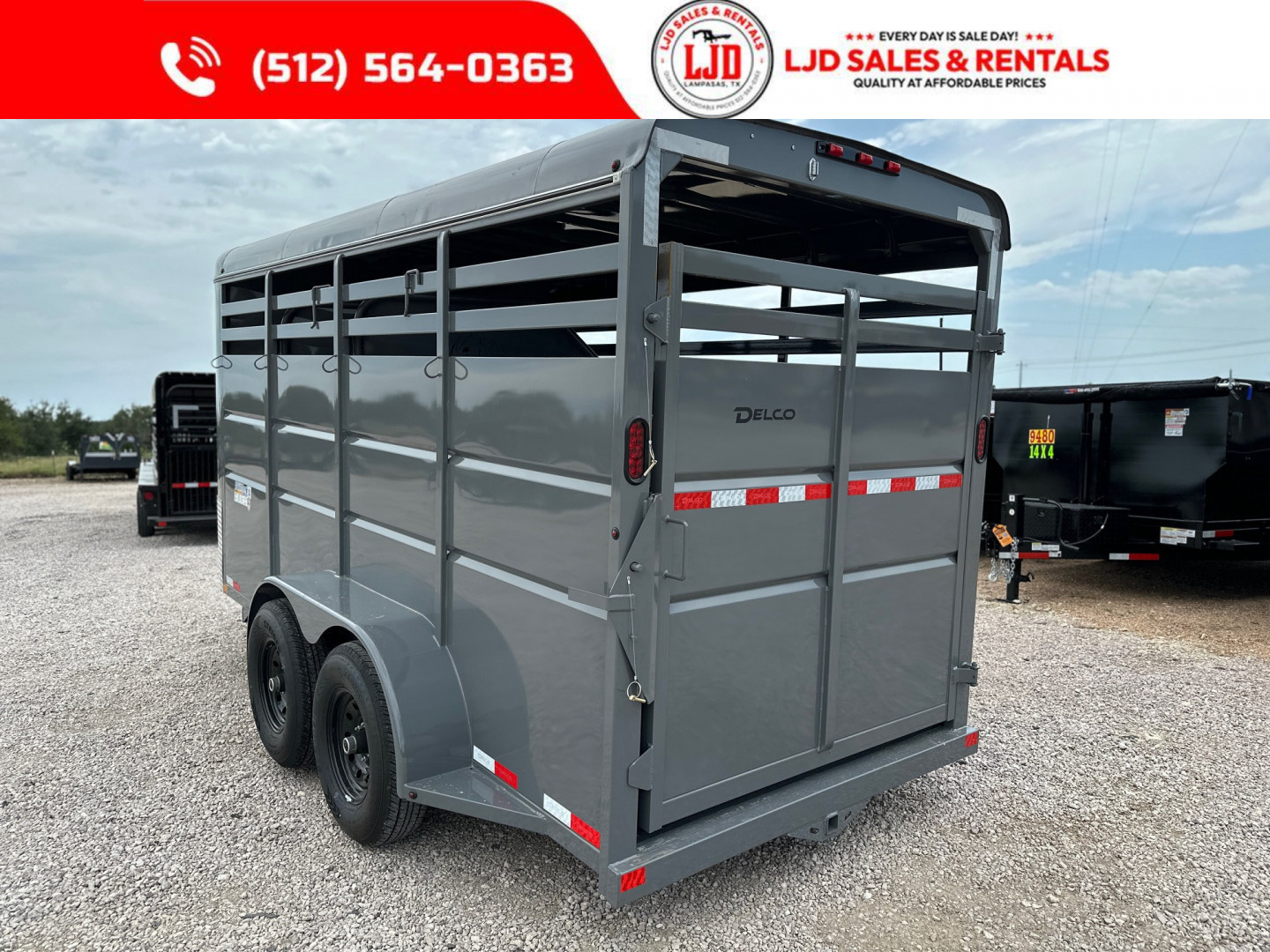 New 2026 Delco - 6'x16'x7' - 3 Horse Slant Trailer