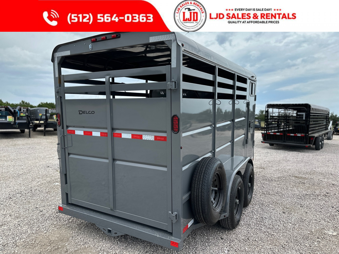 New 2026 Delco - 6'x16'x7' - 3 Horse Slant Trailer