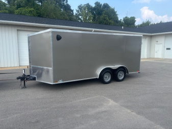 New 2026 Discovery Trailers 7.5x16 Enclosed Trailer V-Nose Ramp Door