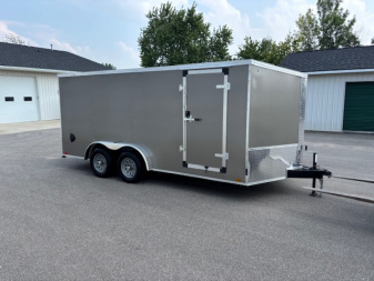 New 2026 Discovery Trailers 7.5x16 Enclosed Trailer V-Nose Ramp Door