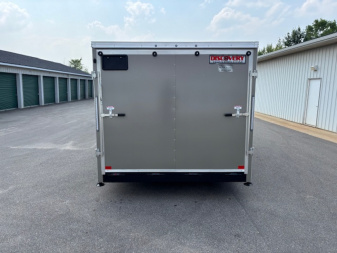 New 2026 Discovery Trailers 7.5x16 Enclosed Trailer V-Nose Ramp Door