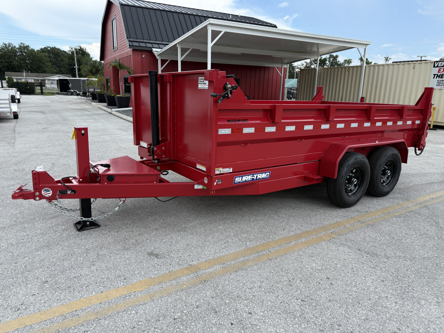 New 2026 Sure-Trac 7x14 Telescopic 14K W/ Hydraulic Jack Dump Trailer