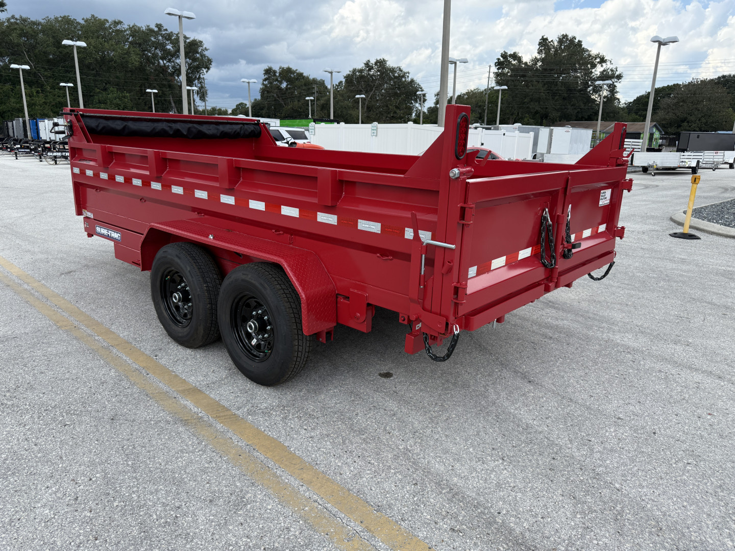 New 2026 Sure-Trac 7x14 Telescopic 14K W/ Hydraulic Jack Dump Trailer