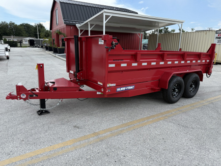 New 2026 Sure-Trac 7x14 Telescopic 14K W/ Hydraulic Jack Dump Trailer