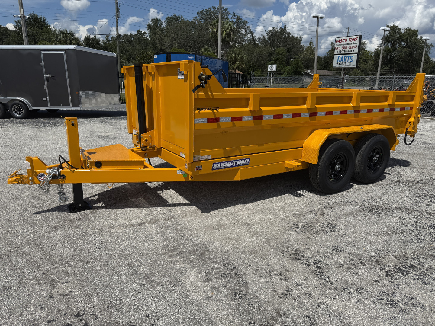 New 2026 Sure-Trac 7x14 Telescopic 14K W/ 15K Hydraulic Jack Dump Trailer