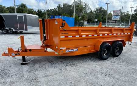 New 2026 Sure-Trac 7x14 14K W/ 15K Hydraulic Jack Dump Trailer