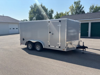 New 2026 Discovery Trailers 7.5x14 V-Nose Ramp Door Enclosed Trailer