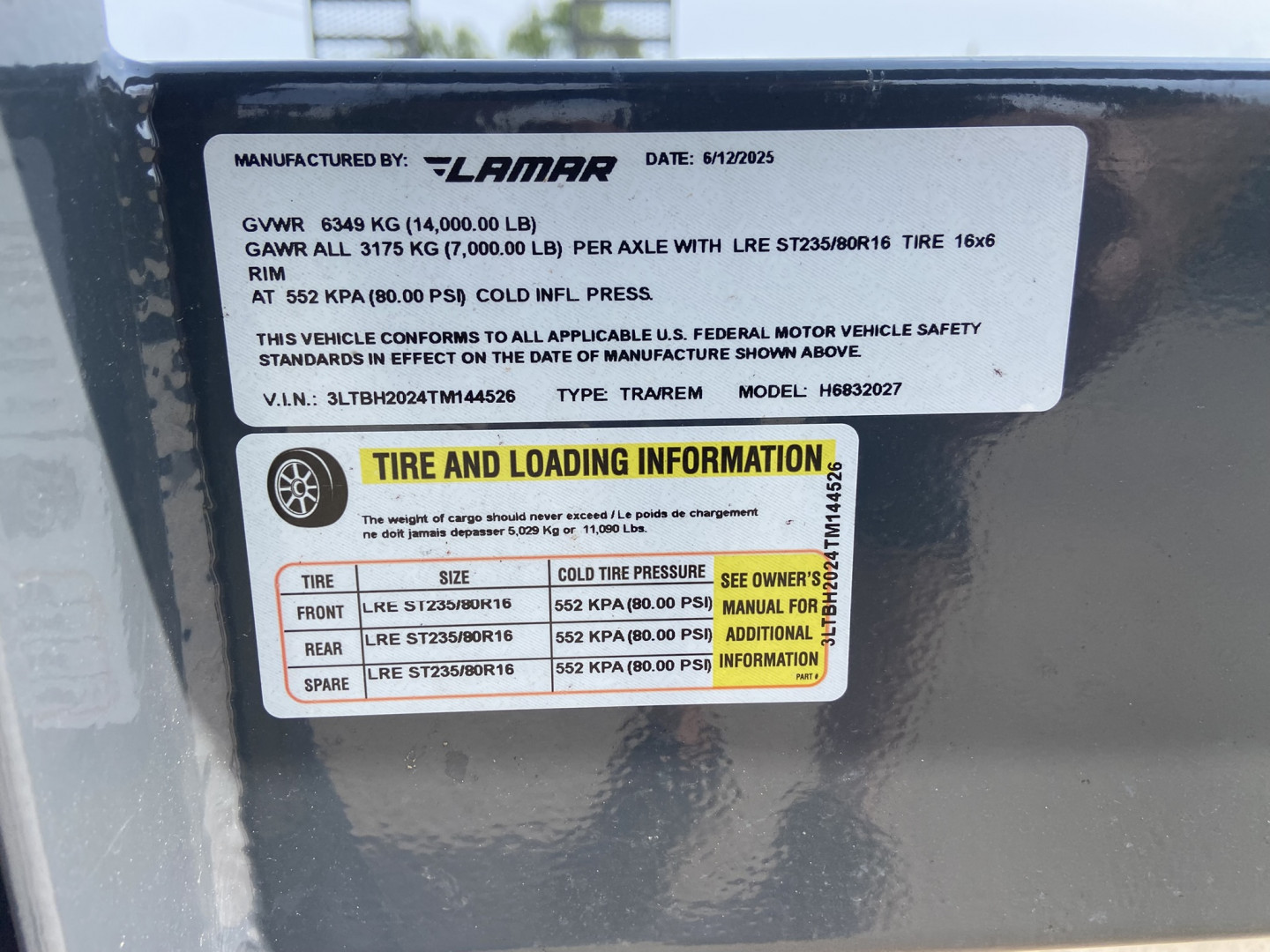 New Lamar 20' Equipment Trailer