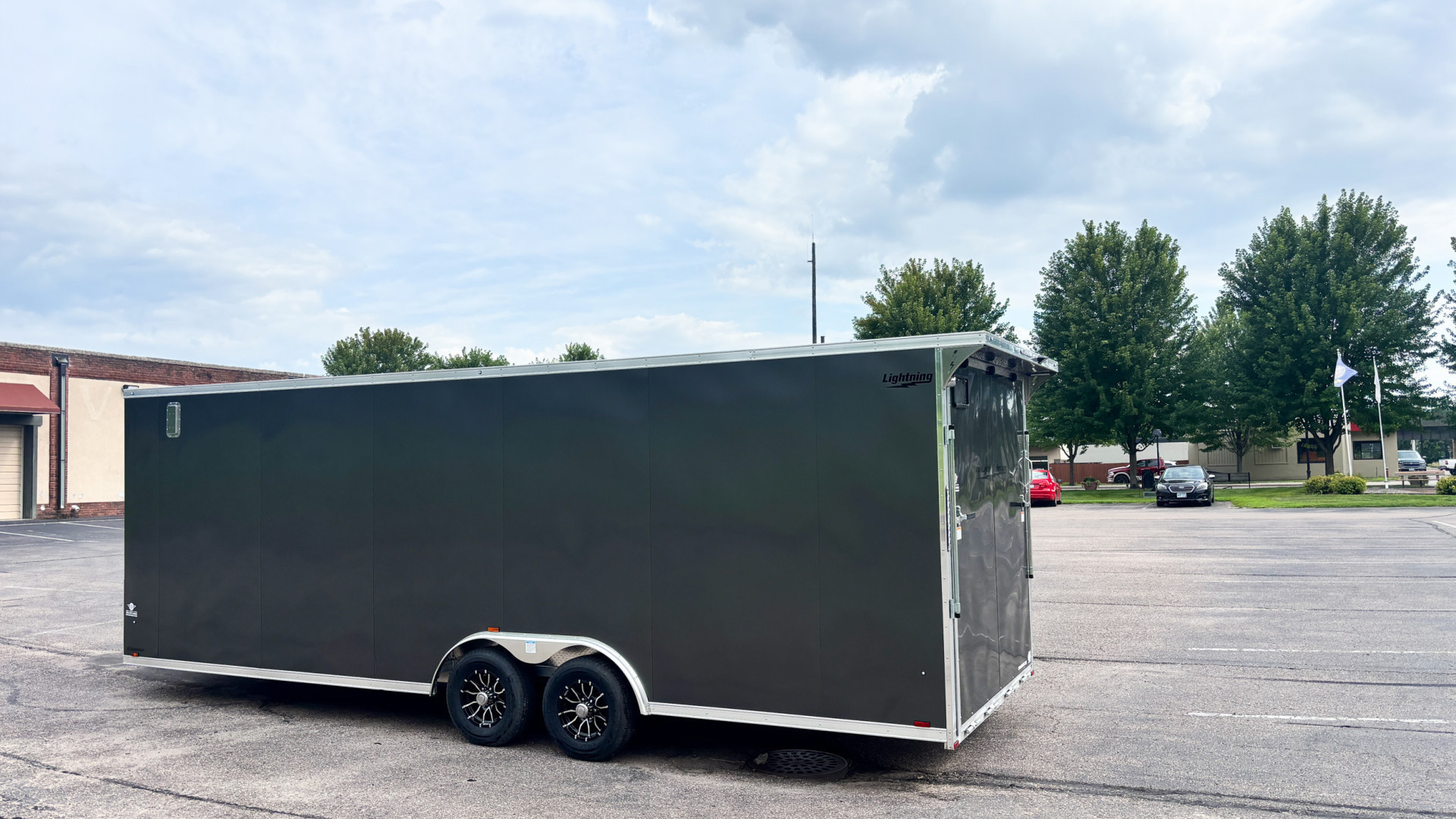 New Lightning 8.5x24 Enclosed Aluminum Car Hauler- Rear Ramp