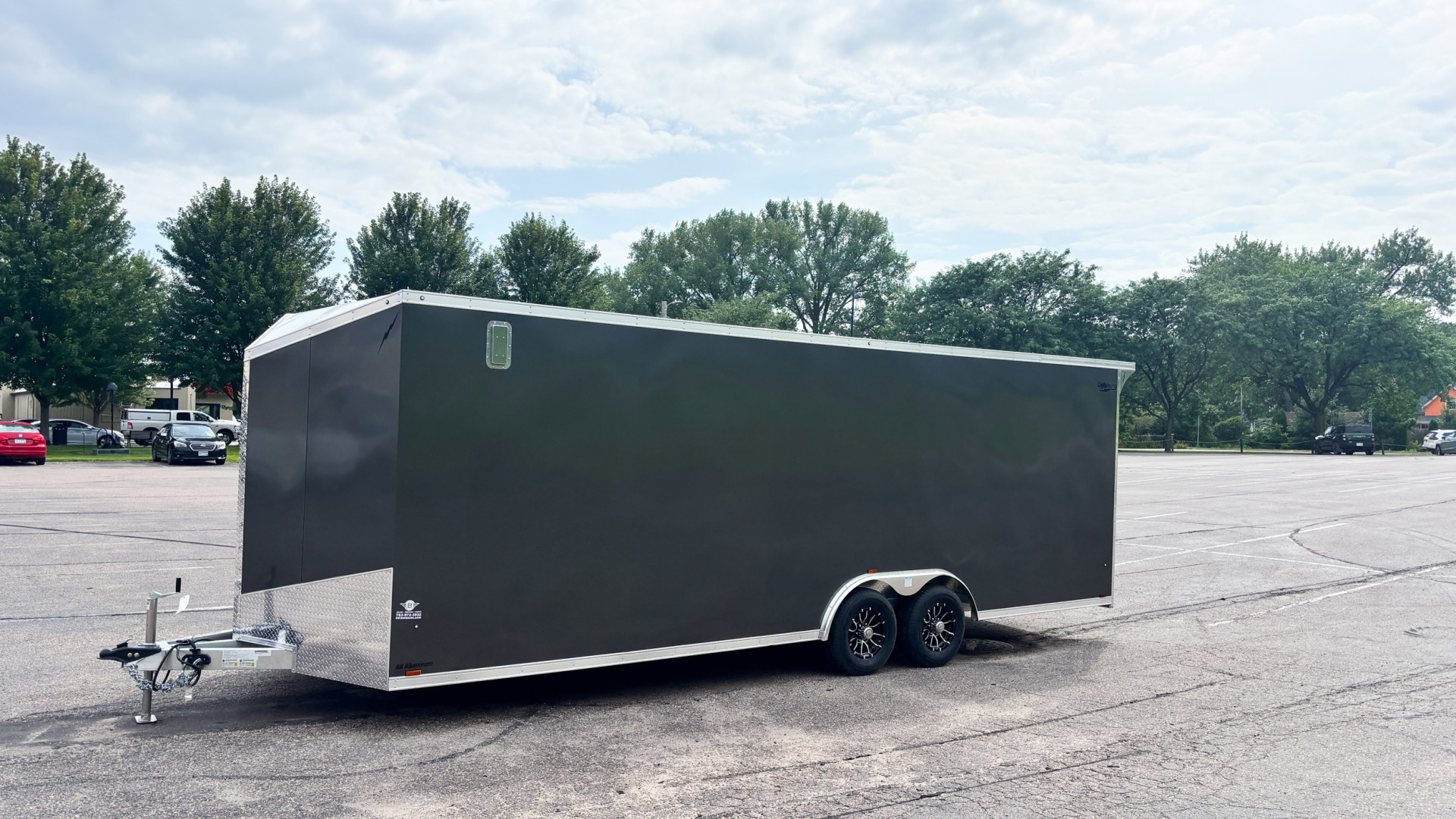New Lightning 8.5x24 Enclosed Aluminum Car Hauler- Rear Ramp