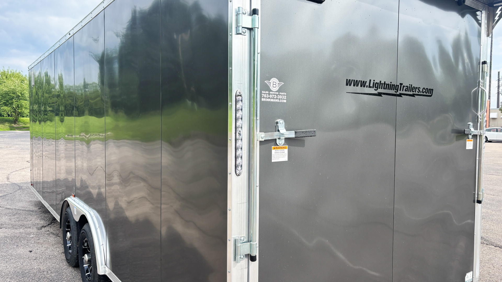 New Lightning 8.5x24 Enclosed Aluminum Car Hauler- Rear Ramp