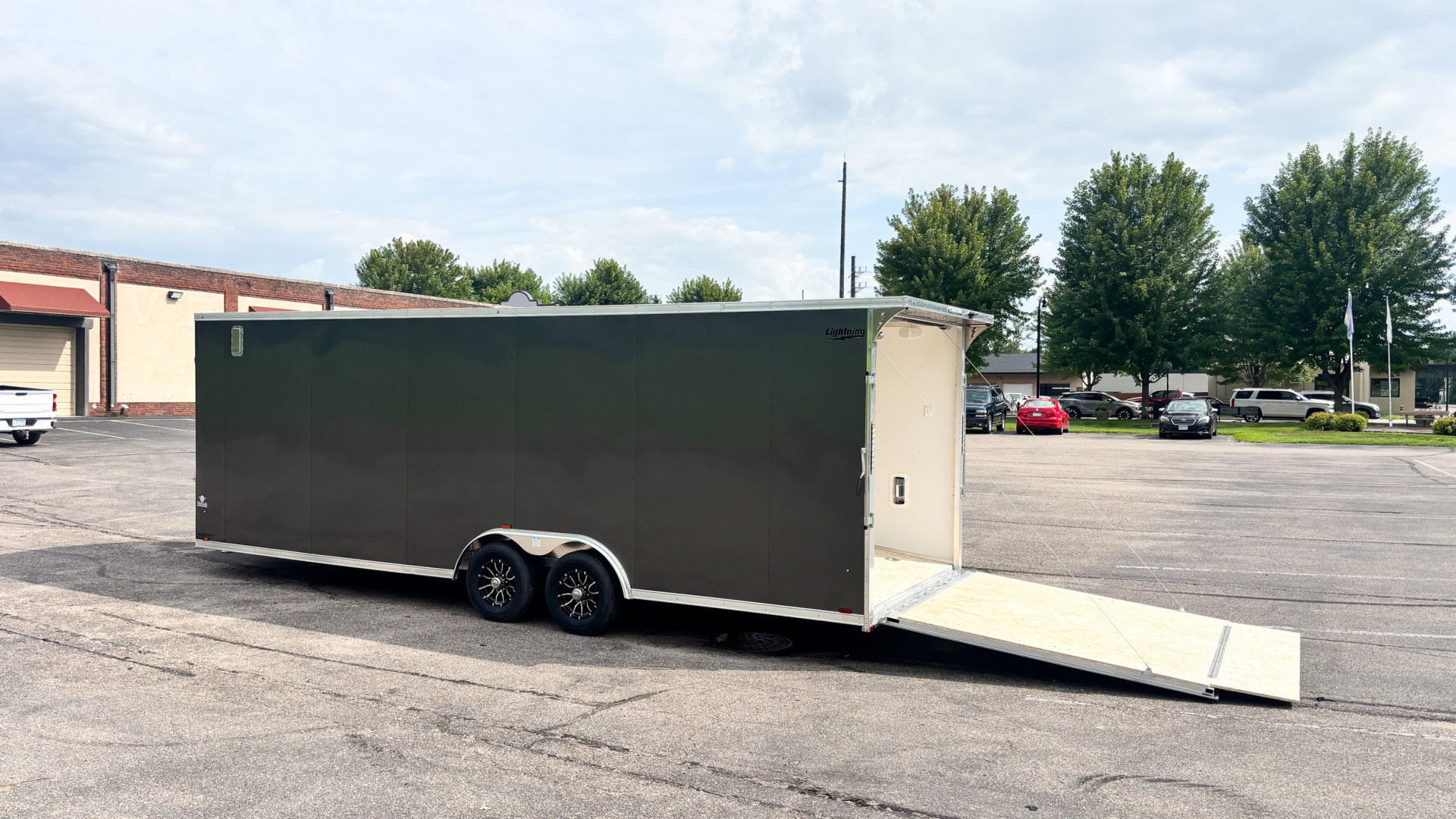 New Lightning 8.5x24 Enclosed Aluminum Car Hauler- Rear Ramp