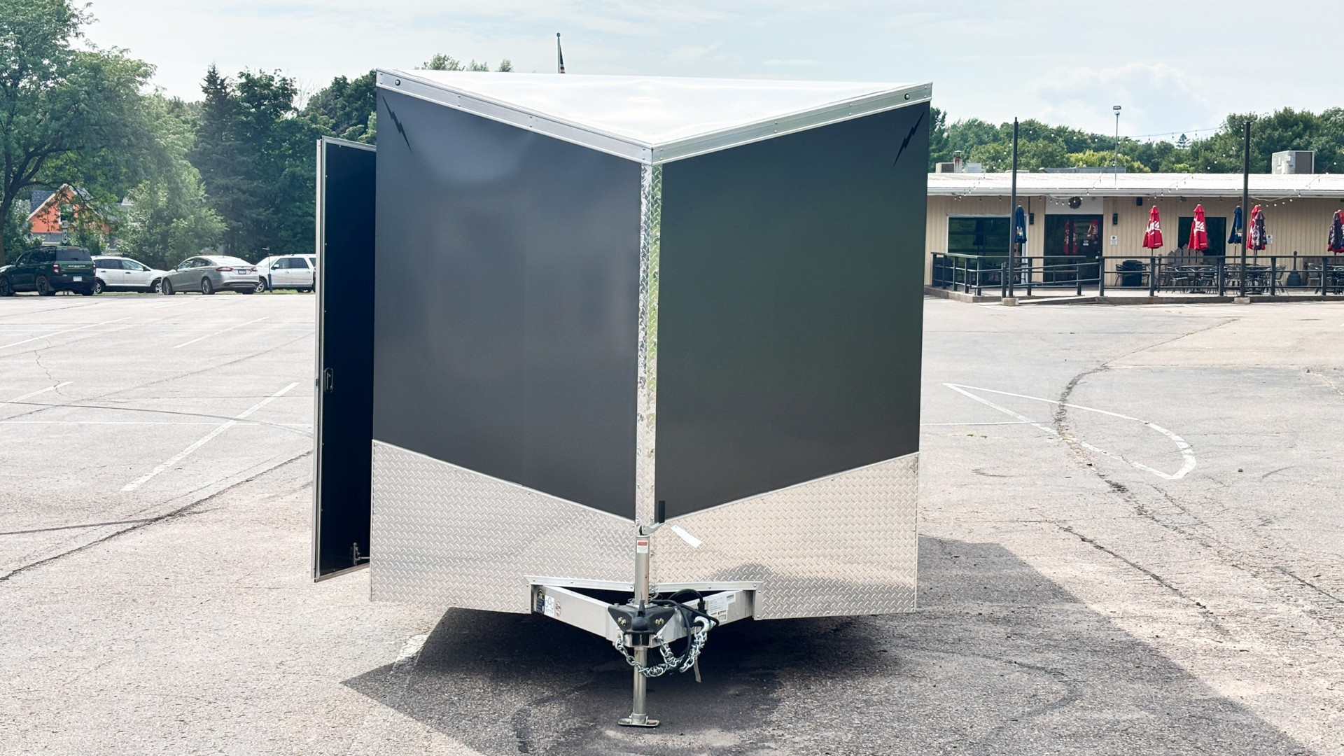 New Lightning 8.5x24 Enclosed Aluminum Car Hauler- Rear Ramp