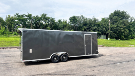 New Lightning 8.5x24 Enclosed Aluminum Car Hauler- Rear Ramp