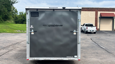 New Lightning 8.5x24 Enclosed Aluminum Car Hauler- Rear Ramp