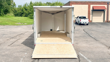New Lightning 8.5x24 Enclosed Aluminum Car Hauler- Rear Ramp
