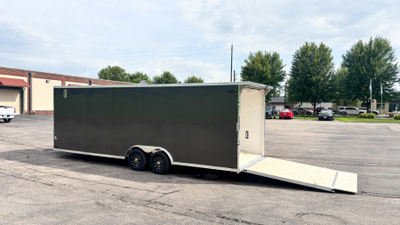 New Lightning 8.5x24 Enclosed Aluminum Car Hauler- Rear Ramp