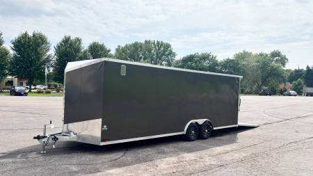 New Lightning 8.5x24 Enclosed Aluminum Car Hauler- Rear Ramp