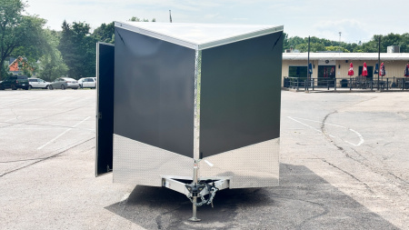 New Lightning 8.5x24 Enclosed Aluminum Car Hauler- Rear Ramp